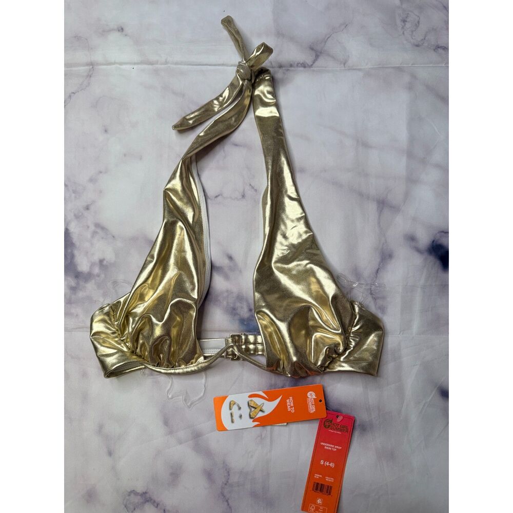 Hot Girl Summer by Megan Thee Stallion Women's Dipped in Gold Bikini Top - Picture 2 of 3